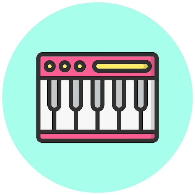 Ilustración del diseño del icono vectorial del piano