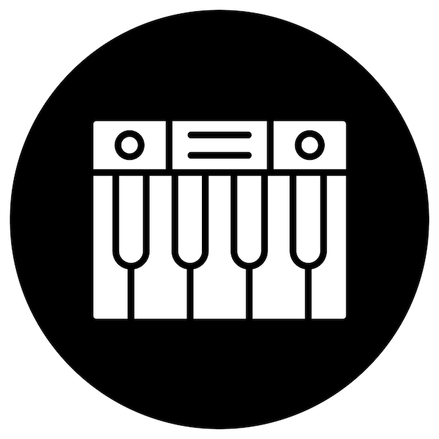 Ilustración del diseño del icono vectorial del piano