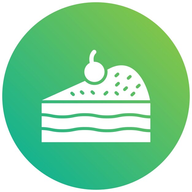 Ilustración del diseño del icono vectorial de la pieza de pastel