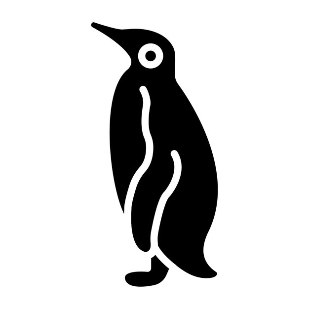 Ilustración del diseño del icono vectorial del pingüino
