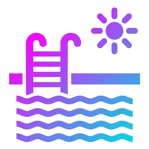 Ilustración del diseño del icono vectorial de la piscina
