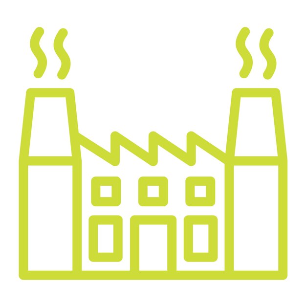 Ilustración del diseño del icono vectorial de la planta nuclear