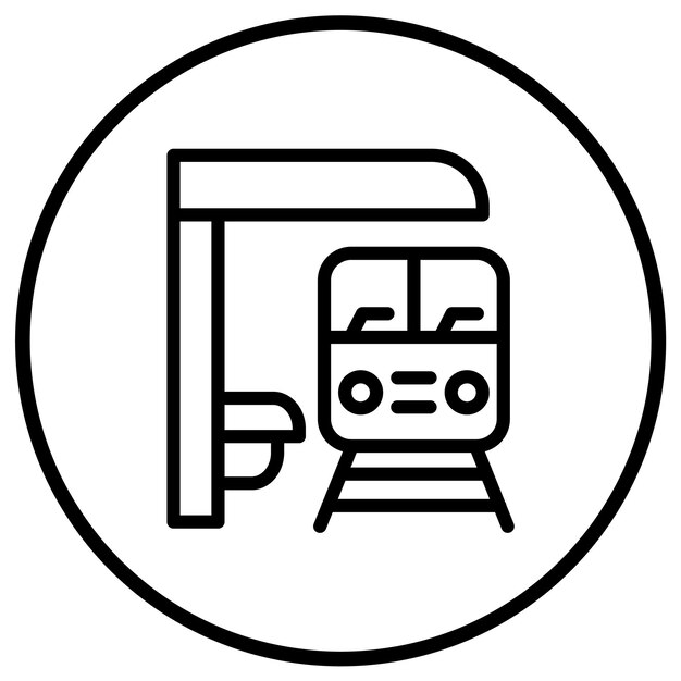 Ilustración del diseño del icono vectorial de la plataforma del tren