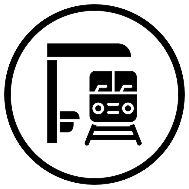 Ilustración del diseño del icono vectorial de la plataforma del tren
