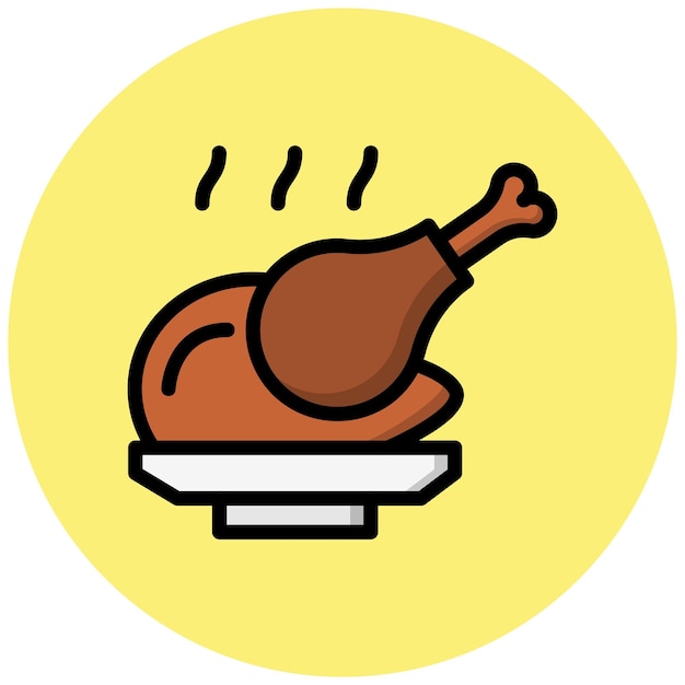 Ilustración del diseño del icono vectorial del pollo frito
