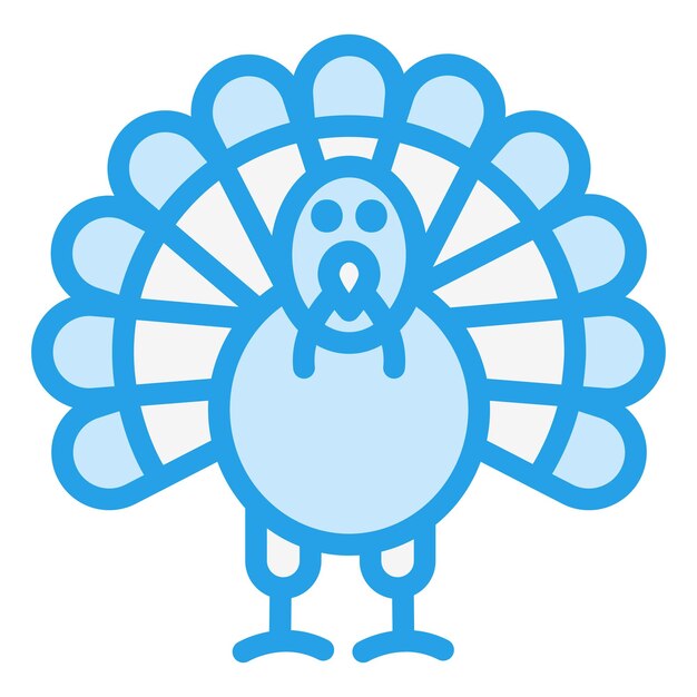 Ilustración del diseño del icono vectorial del pollo de pavo