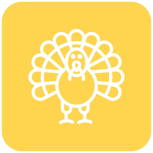 Ilustración del diseño del icono vectorial del pollo de pavo