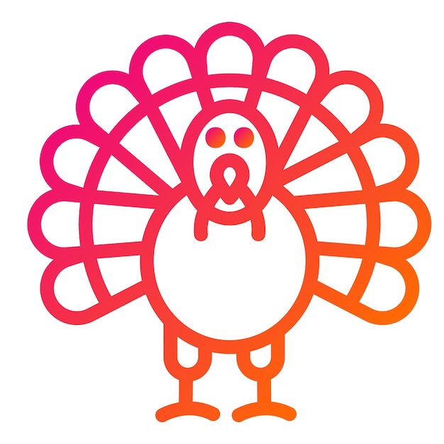 Vector ilustración del diseño del icono vectorial del pollo de pavo