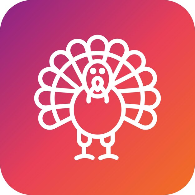 Ilustración del diseño del icono vectorial del pollo de pavo