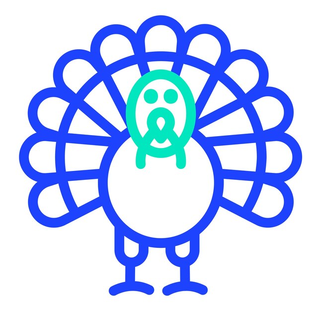 Ilustración del diseño del icono vectorial del pollo de pavo