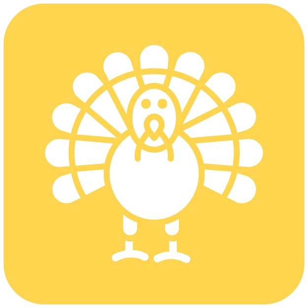 Ilustración del diseño del icono vectorial del pollo de pavo