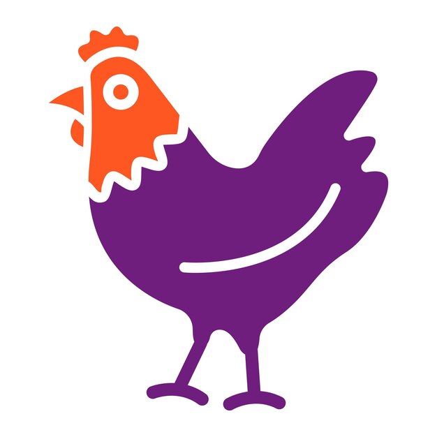 Ilustración del diseño del icono vectorial de pollo