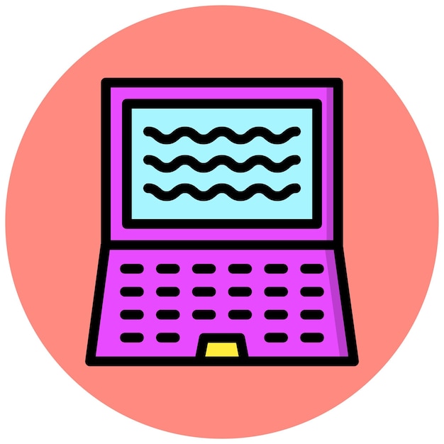 Ilustración del diseño del icono vectorial del portátil