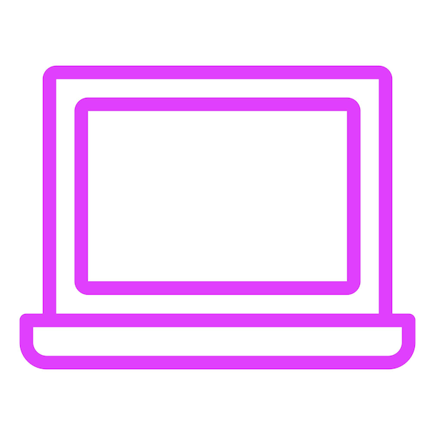 Ilustración del diseño del icono vectorial del portátil