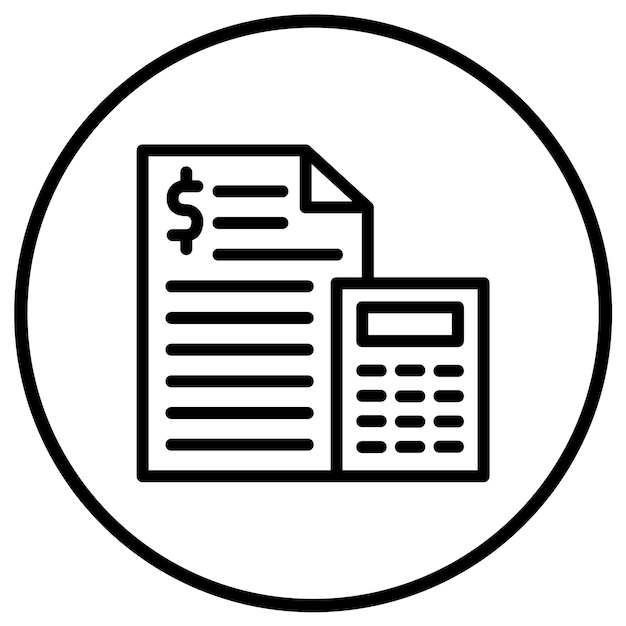 Ilustración del diseño del icono vectorial del presupuesto