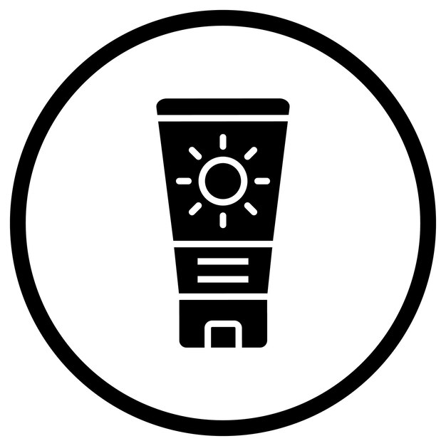 Ilustración del diseño del icono vectorial del protector solar