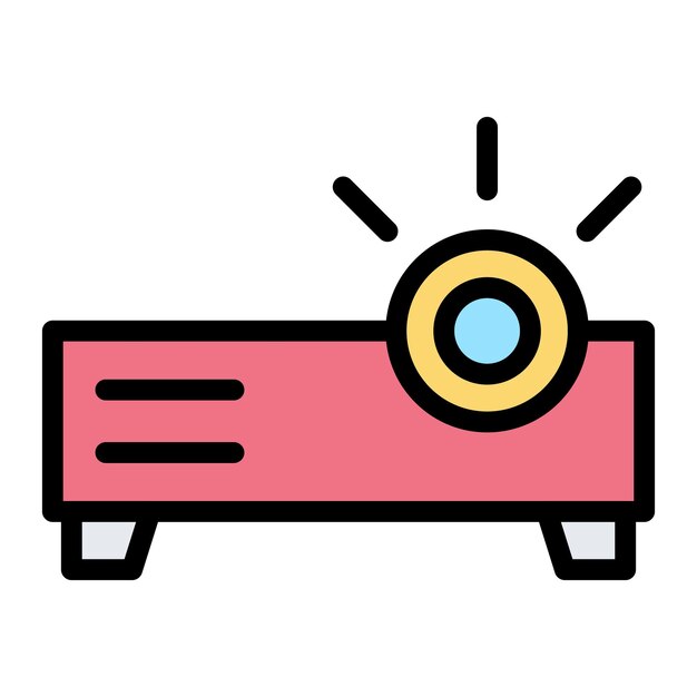 Ilustración del diseño del icono vectorial del proyector