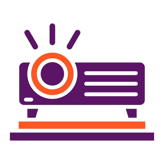 Ilustración del diseño del icono vectorial del proyector