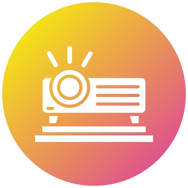Ilustración del diseño del icono vectorial del proyector