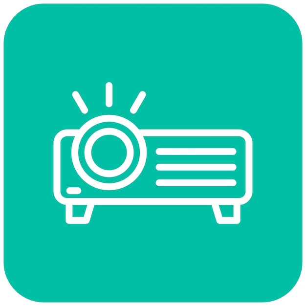 Ilustración del diseño del icono vectorial del proyector