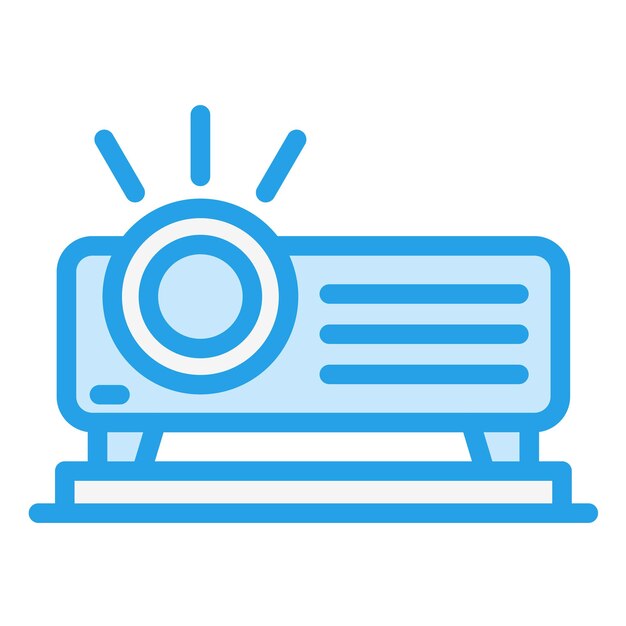 Ilustración del diseño del icono vectorial del proyector