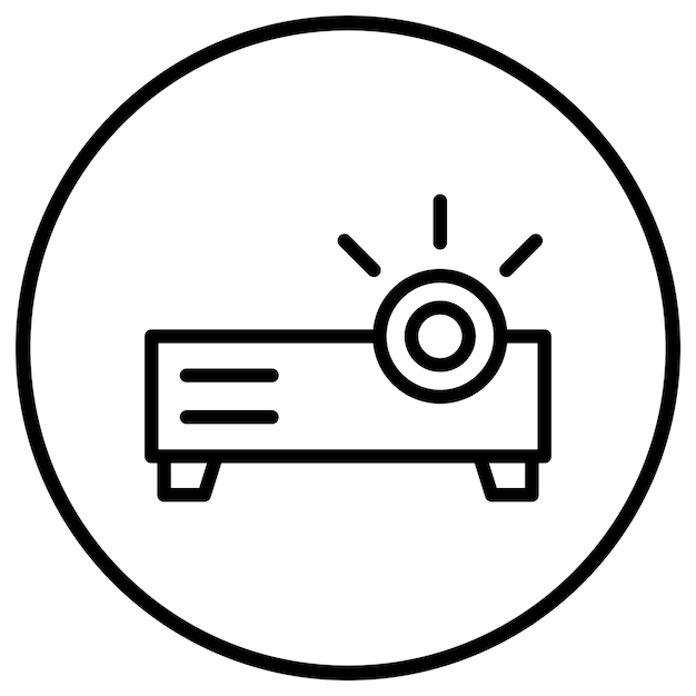 Ilustración del diseño del icono vectorial del proyector
