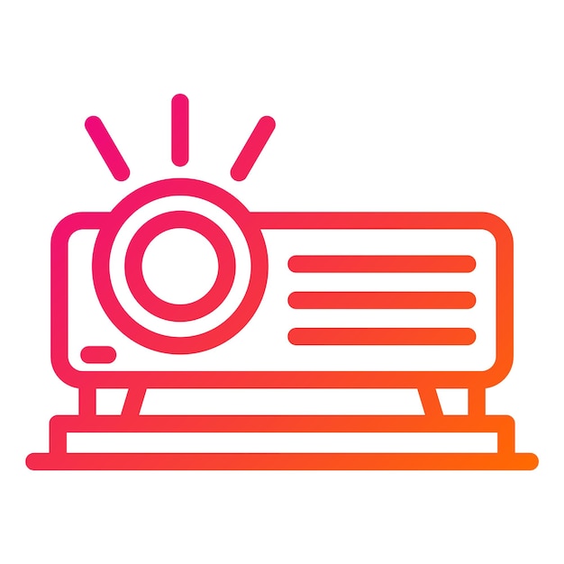 Ilustración del diseño del icono vectorial del proyector