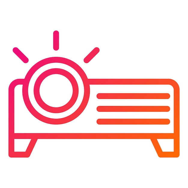 Ilustración del diseño del icono vectorial del proyector