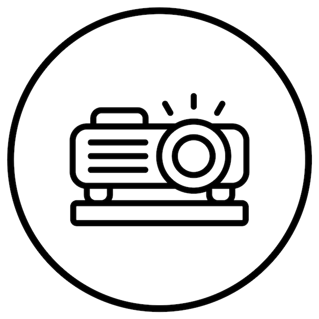 Ilustración del diseño del icono vectorial del proyector