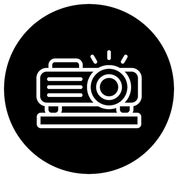 Ilustración del diseño del icono vectorial del proyector