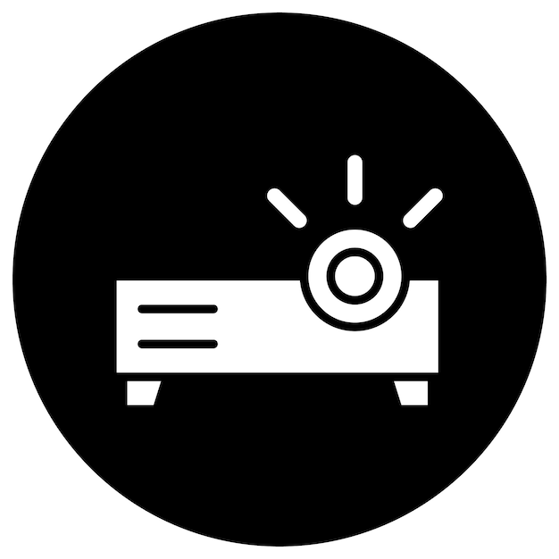 Ilustración del diseño del icono vectorial del proyector