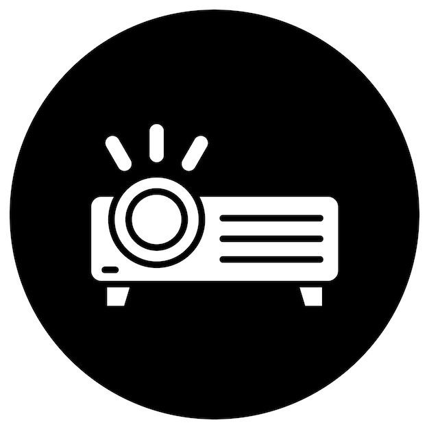 Ilustración del diseño del icono vectorial del proyector