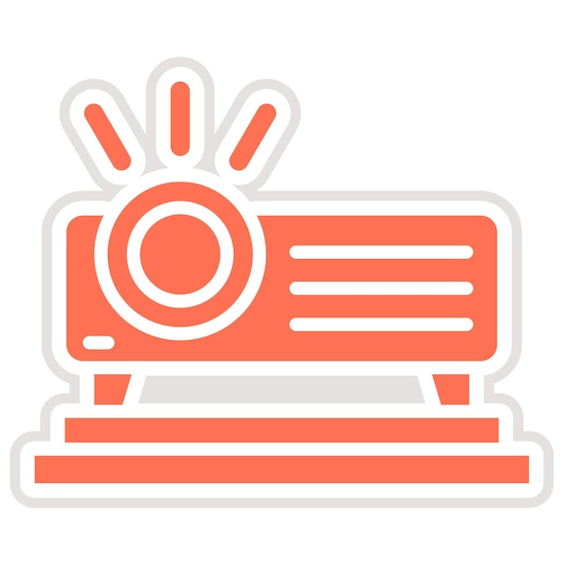 Ilustración del diseño del icono vectorial del proyector