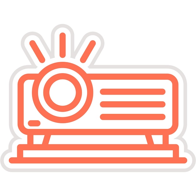 Ilustración del diseño del icono vectorial del proyector