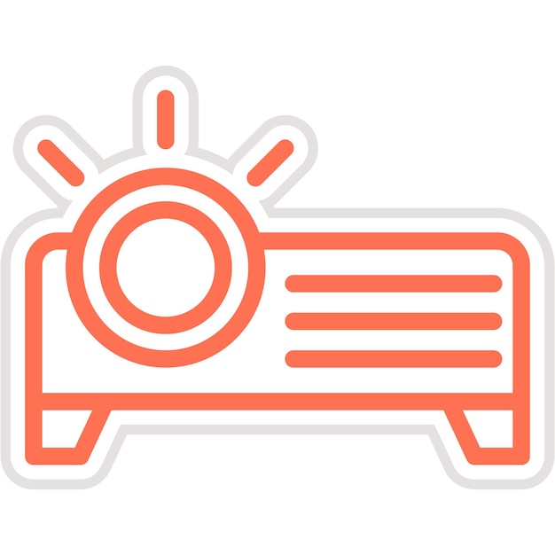 Ilustración del diseño del icono vectorial del proyector