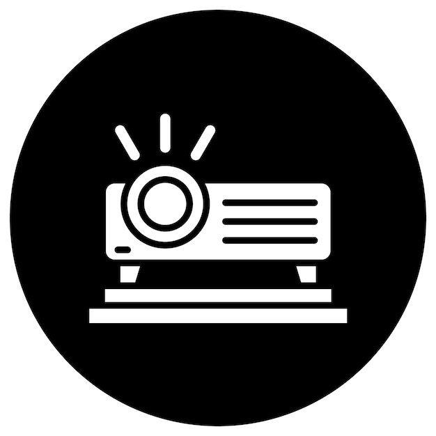 Ilustración del diseño del icono vectorial del proyector