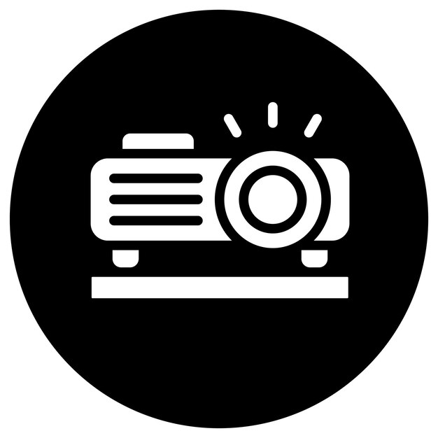 Ilustración del diseño del icono vectorial del proyector