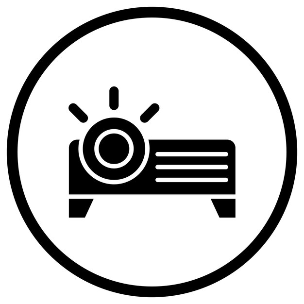 Ilustración del diseño del icono vectorial del proyector