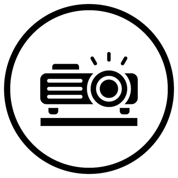 Ilustración del diseño del icono vectorial del proyector