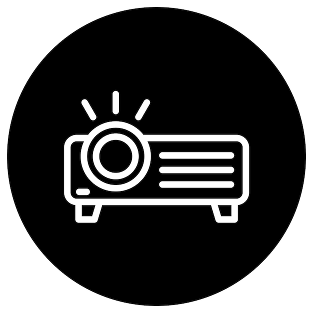 Ilustración del diseño del icono vectorial del proyector