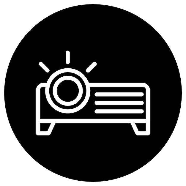 Ilustración del diseño del icono vectorial del proyector