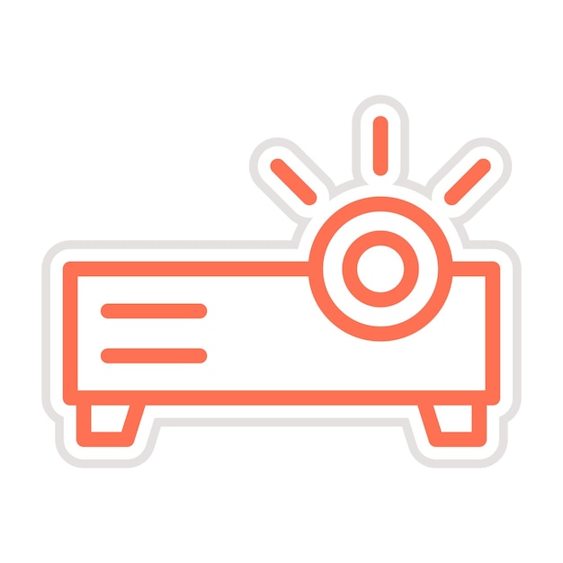 Ilustración del diseño del icono vectorial del proyector