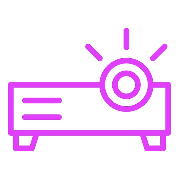 Ilustración del diseño del icono vectorial del proyector