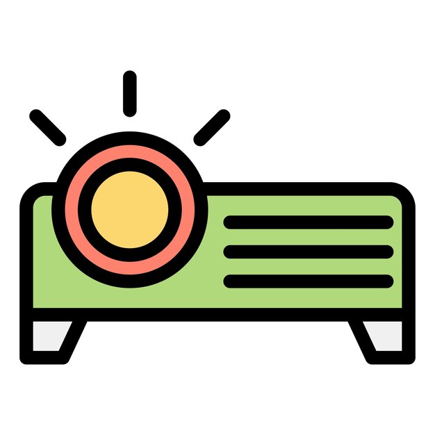 Ilustración del diseño del icono vectorial del proyector