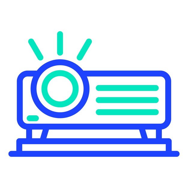 Ilustración del diseño del icono vectorial del proyector