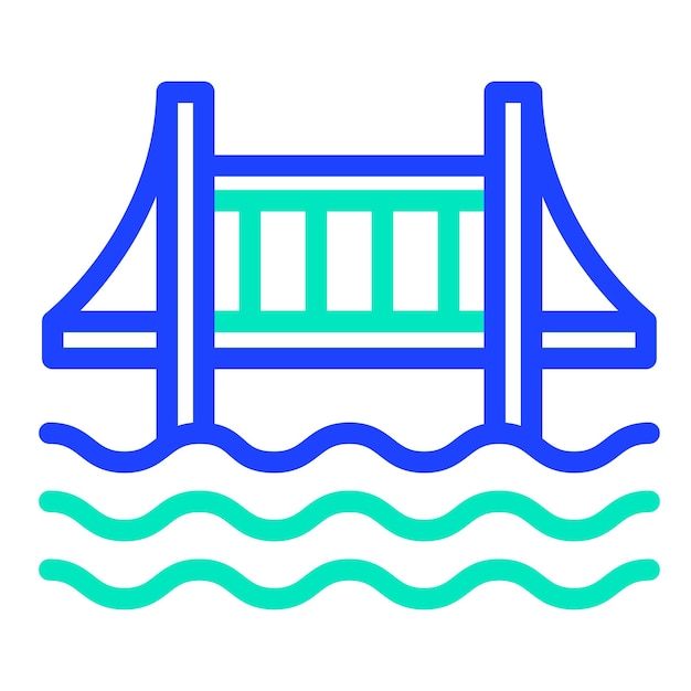 Ilustración del diseño del icono vectorial del puente