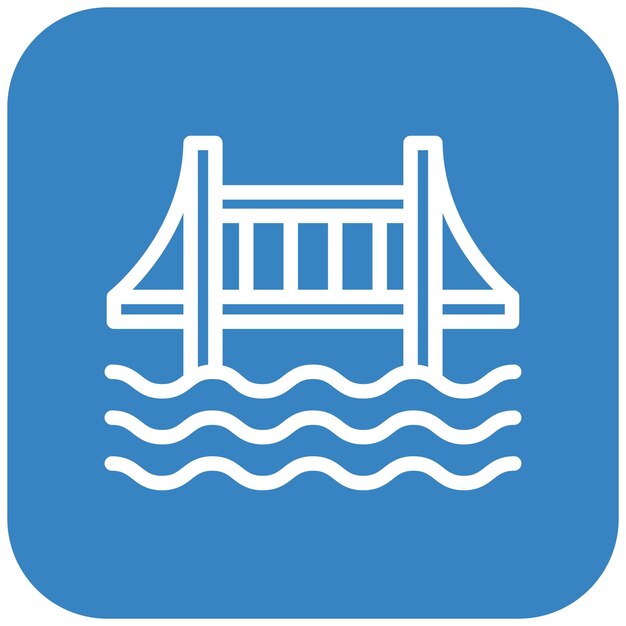 Ilustración del diseño del icono vectorial del puente