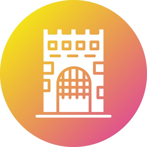 Ilustración del diseño del icono vectorial de la puerta medieval