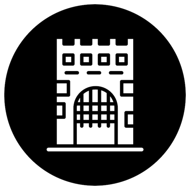 Ilustración del diseño del icono vectorial de la puerta medieval