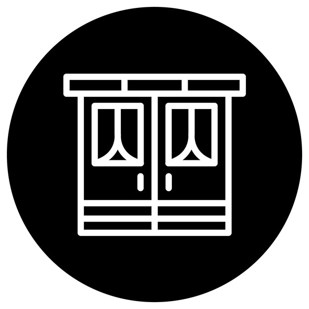 Ilustración del diseño del icono vectorial de la puerta del tren